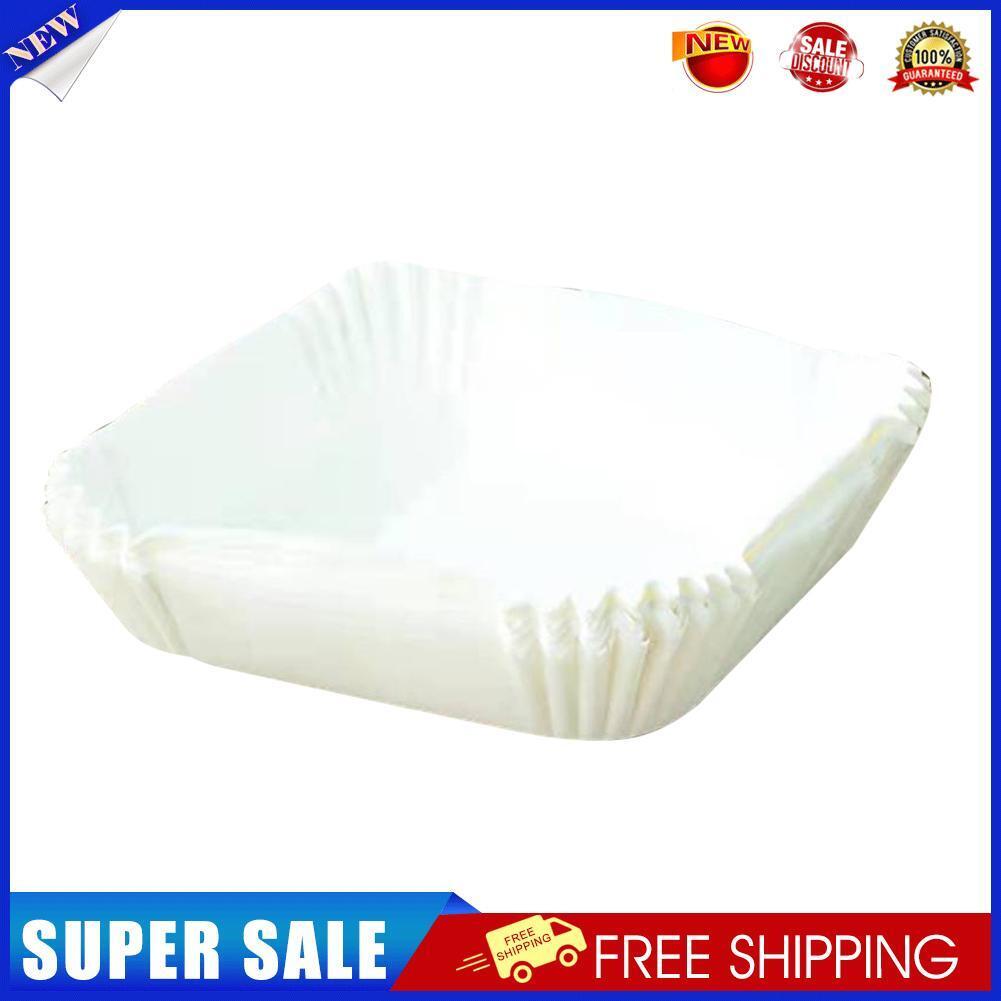 100pcs Air Fryer Paper Liner Mat Steamer Oven Baking Paper Tray (D White)