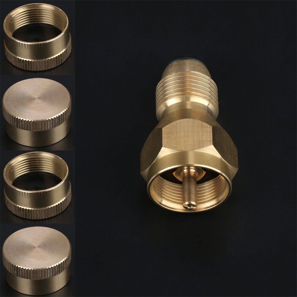 1LB Cylinder POL Tank Propane Refill Adapter Regulator Valve Connectors & 4 Caps