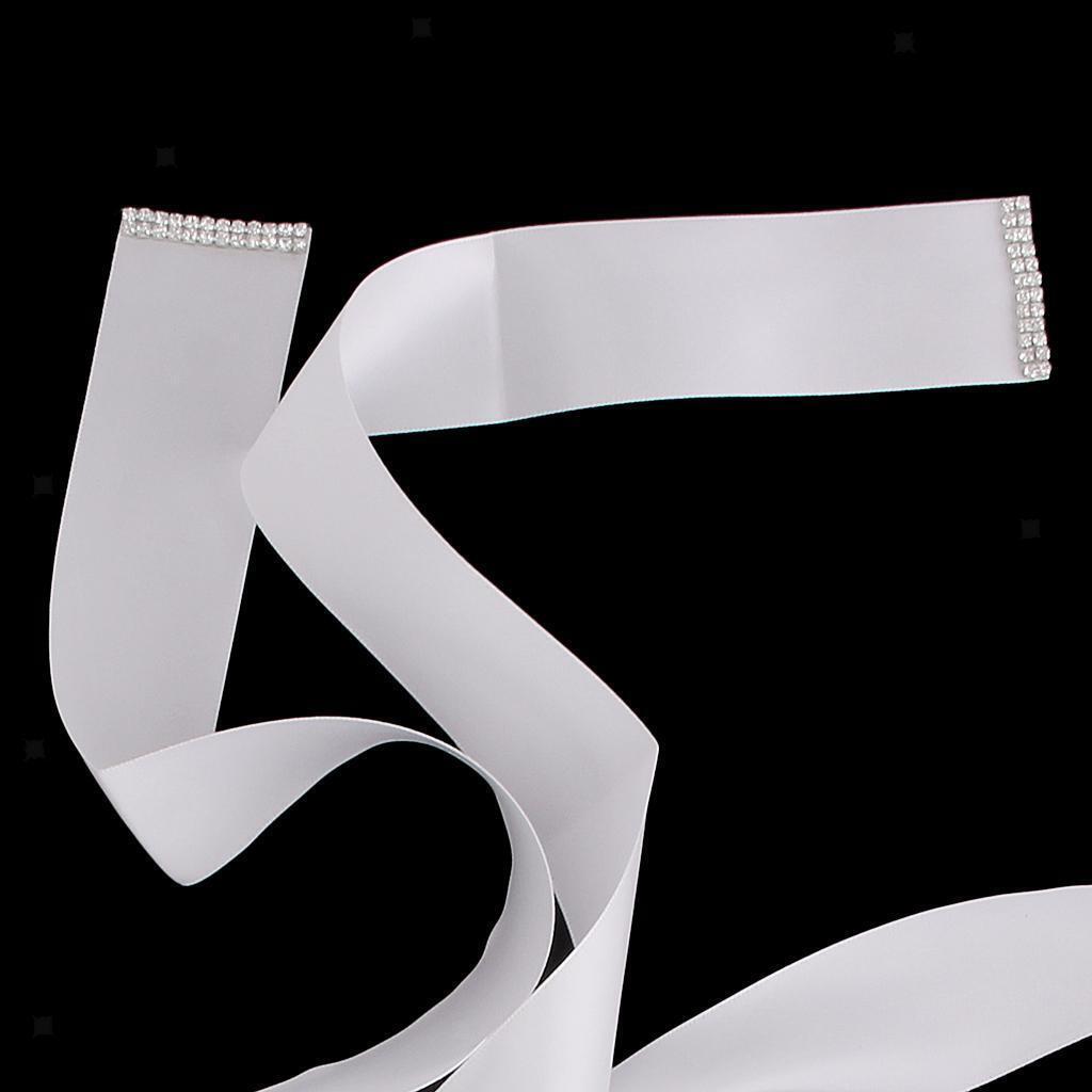 Bridal Wedding Dress White Bling Rhinestone Crystal Sash Belt Accessories