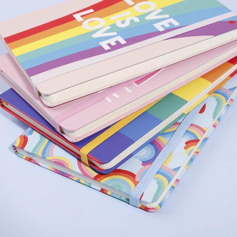 A5 Rainbow  Notepad Hardcover Sketchbook Office Notebook 192 Pages for Office