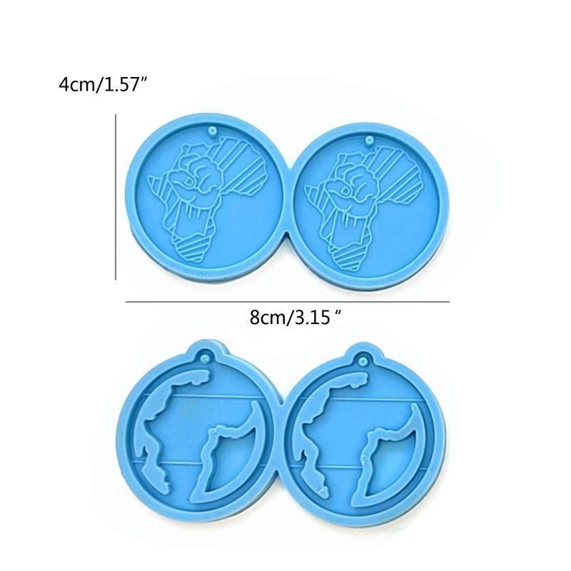 2 Pcs Diy Creative Silicone Molds Africa Map Earrings Fist Map Earrings Molds