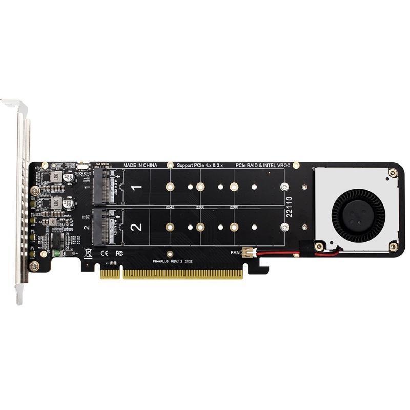 NVME Hard Disk Adapter fo M.2 NVME (M-Key) SSD to PCIE 4.0 X16 Expansion Card