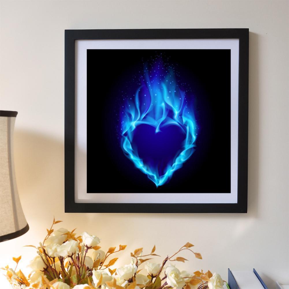 Flame 5D Full Drill Diamond Painting Embroidery DIY Cross Stitch(Blue Love)