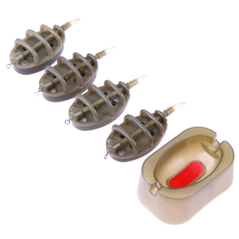 Inline Method Carp Fishing Feeder 4 Feeders Mould Set(15g/20g/25g/35g)