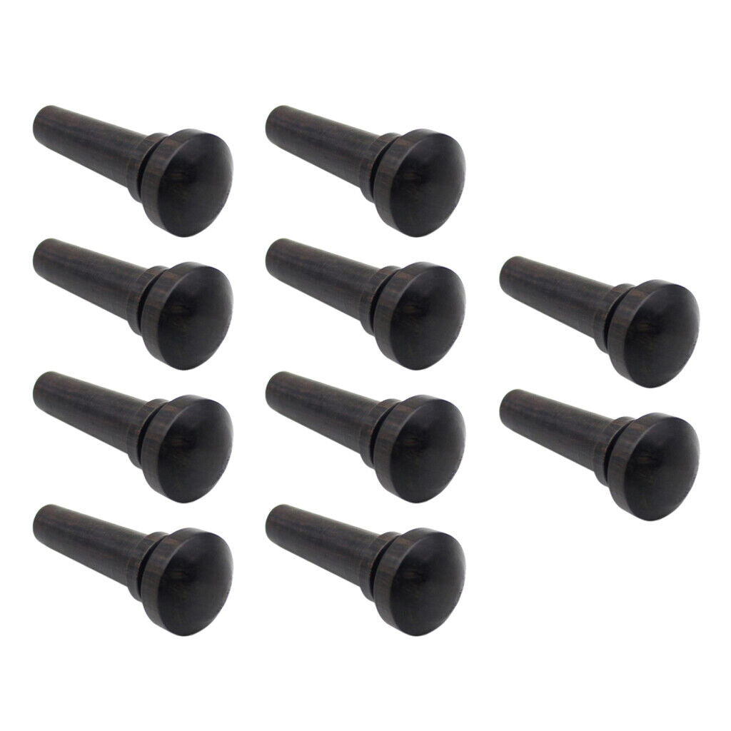 10 Pieces Ebony Violin Tail  Fasten 3/4 4/4 Size Violin  Pin