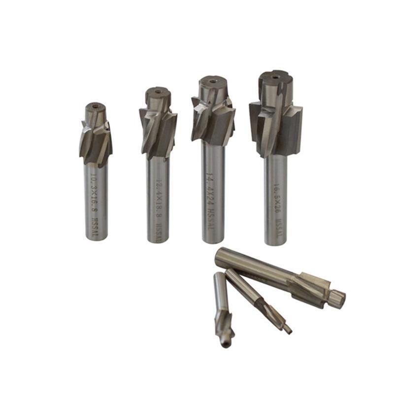 Counterbore End Mill 7 Pcs M3-M12 Straight Shank Cutter Stainless Steel Tools