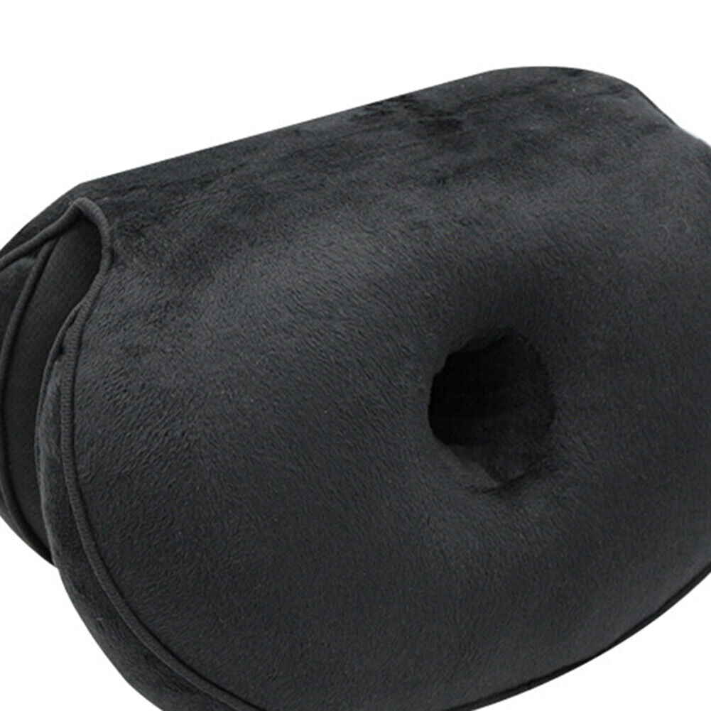 Memory Foam Plush Seat Cushion Orthopedic Office Chair Seat Pillow (Black)