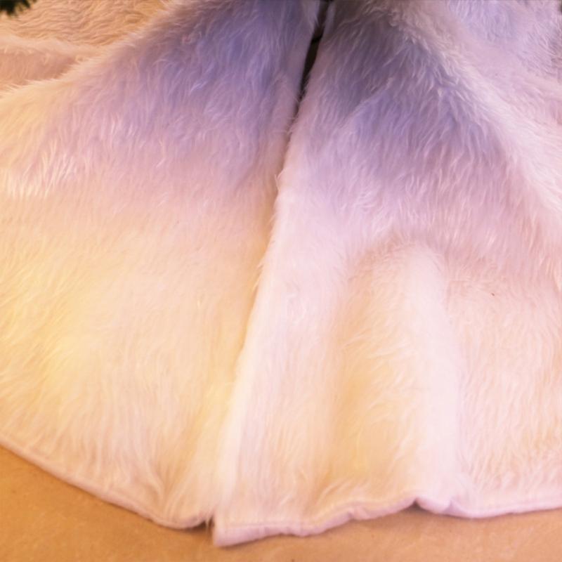 30.7 Inches Christmas Tree Skirt White Luxury Faux Fur Tree Ornaments Decoration