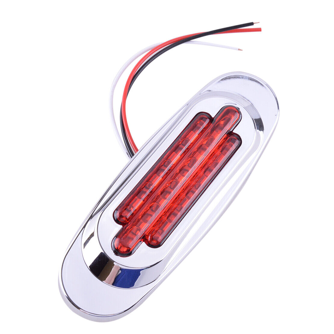 2pc Red 16 LED Chrome Side Marker Clearance Lamp Turn Signal Light Truck Trailer