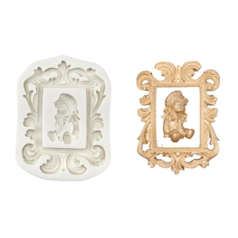 Soap Mold Chocolate Candy Mold European Style Frame Baby Cake Decoration Gift