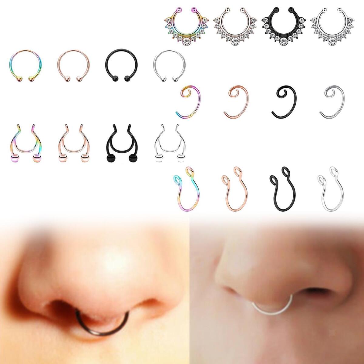 20- Nose Rings Hoop Nostril  for party and daily Wearing Holiday
