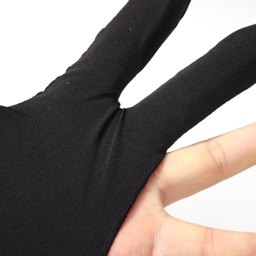 3-Finger Open Lycra Snooker Billiard Gloves Left/Right Universal (Black)
