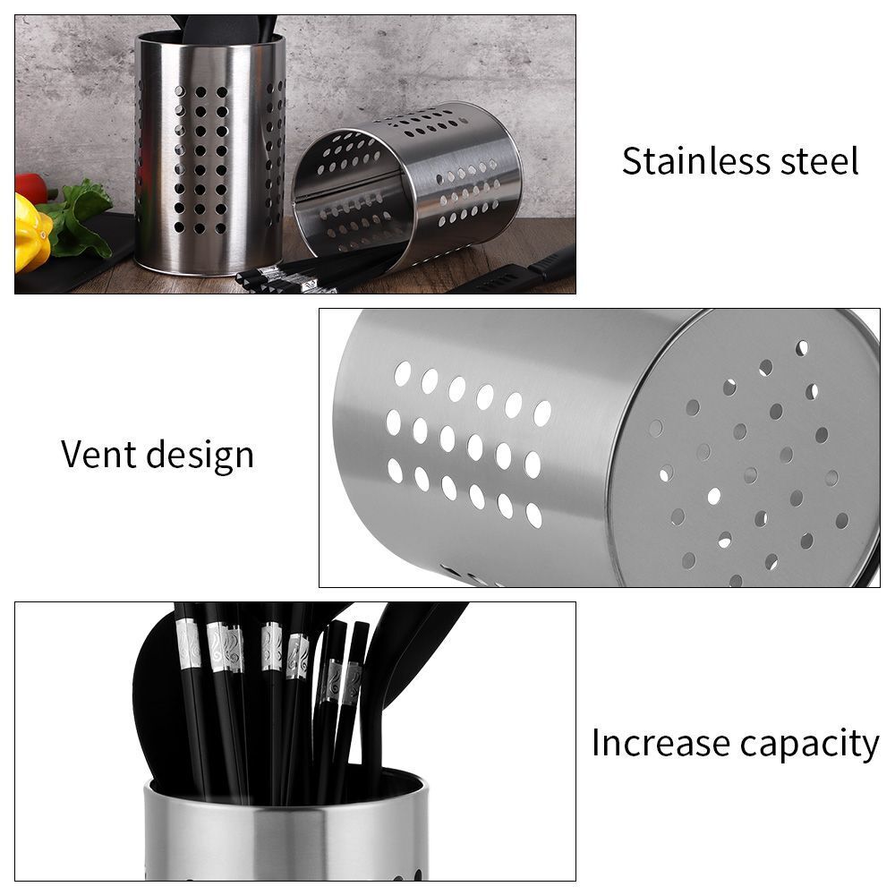 Home Cutlery Holder Stand Drainer Utensil Tableware Cage Water-Logging Basket