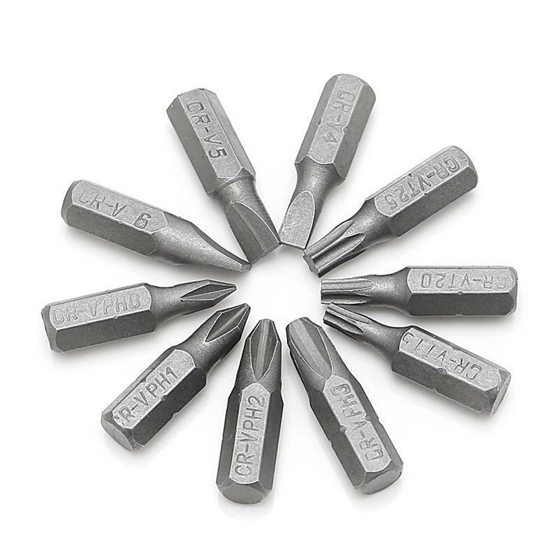 10 in 1 Socket Screwdriver L-shaped Angle Head Twin Wrench Driver Torx Flat Bit