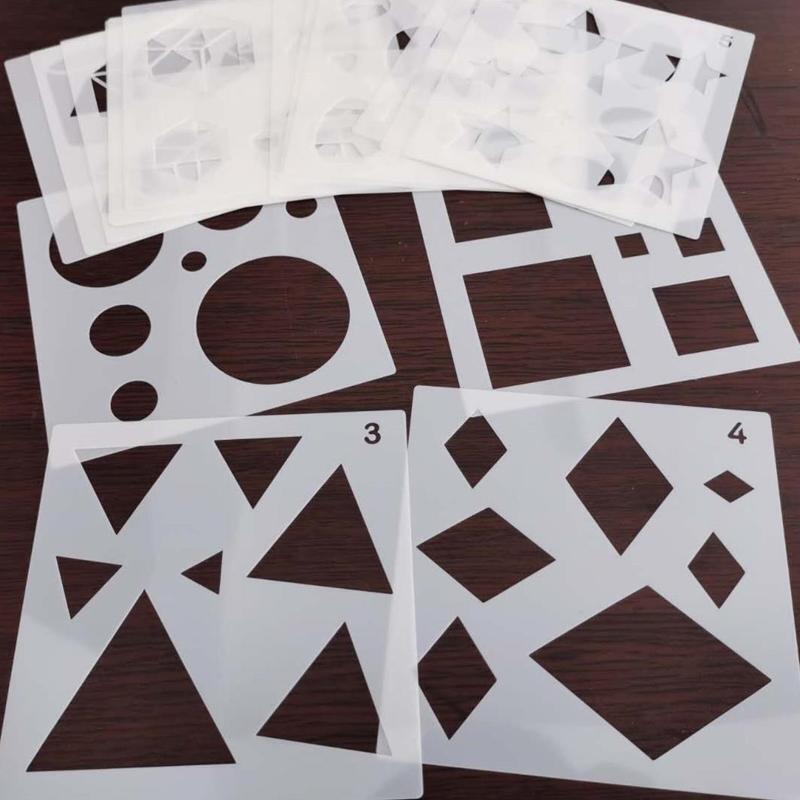 Geometric Stencil Template for Childrens Imagination DIY Painting Craft