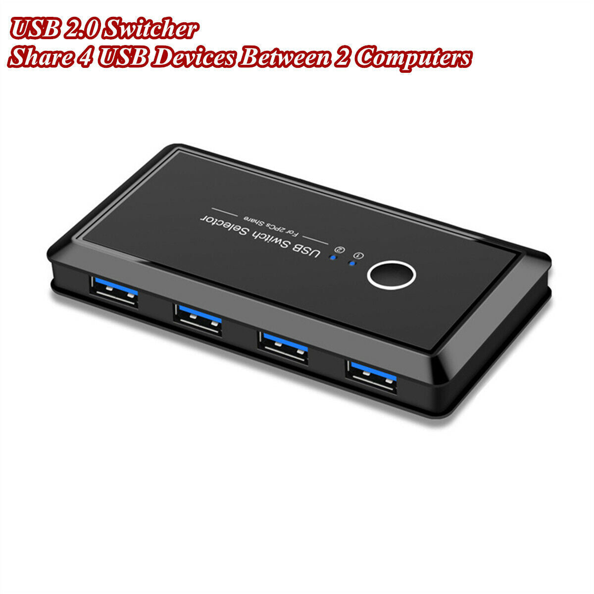4 Port USB Sharing Switch For PC Scanner Keyboard Printer 2 Computers 4 Devices