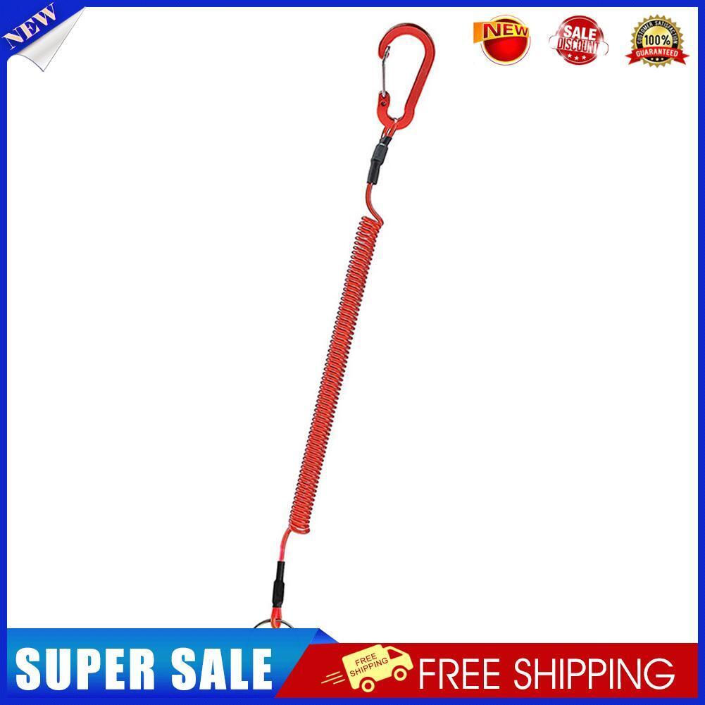 Steel Wire Anti-Lost Rope Sub Plier Control Fish Keychain Lanyard (Red)