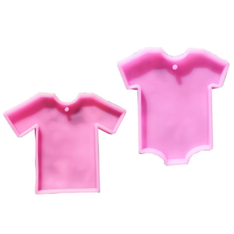 2Pcs Shirt Clothes Keychain Molds DIY Epoxy Craft Necklace Keychain Jewelry Mold