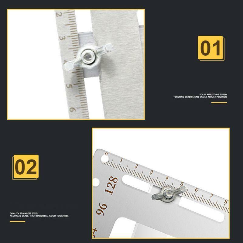 Stainless Steel Door Furniture Handle Punch Locator Template Gauge Drill Guiding