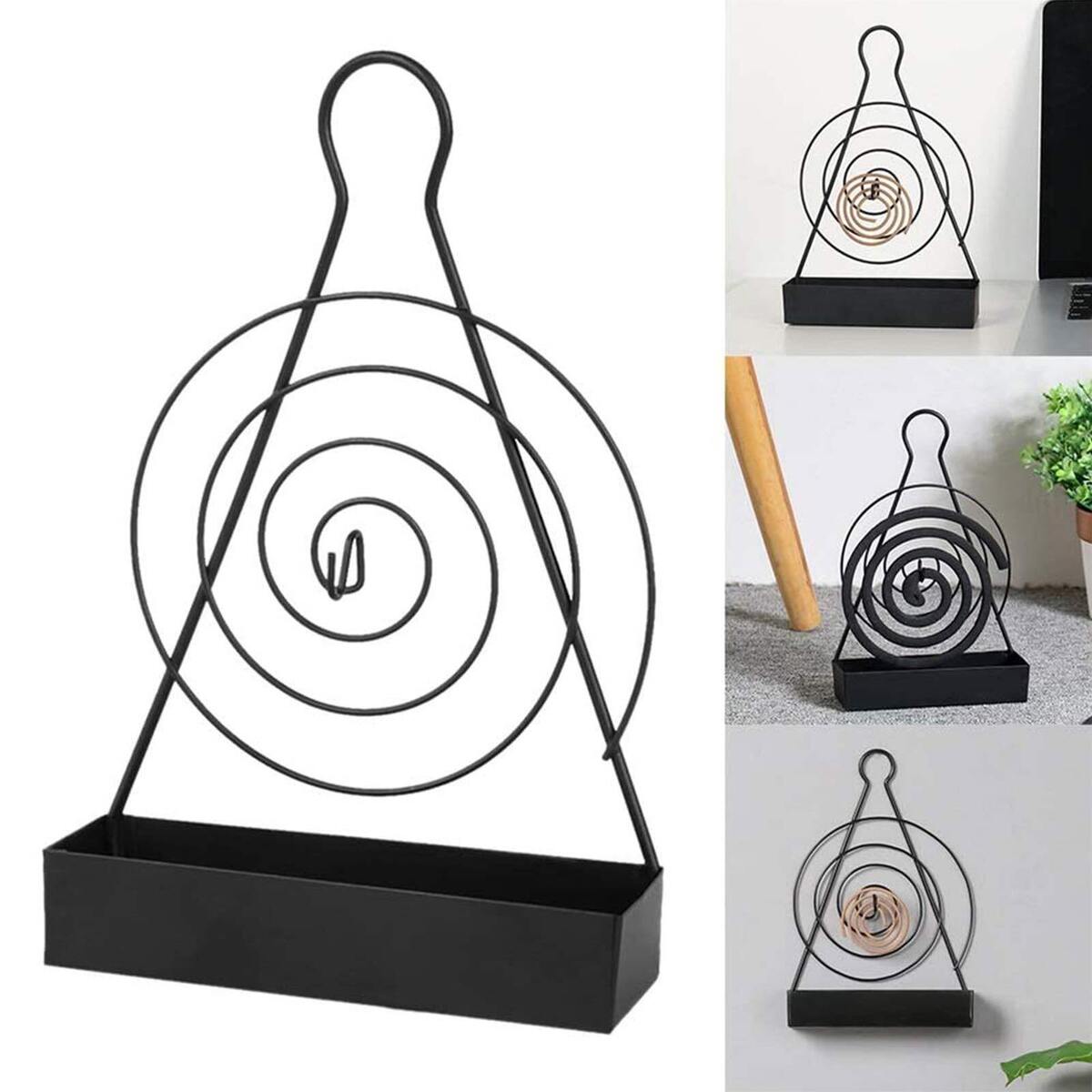 Mosquito Coil Holder - Iron Nordic Hanging Incense Burner Holder - Black