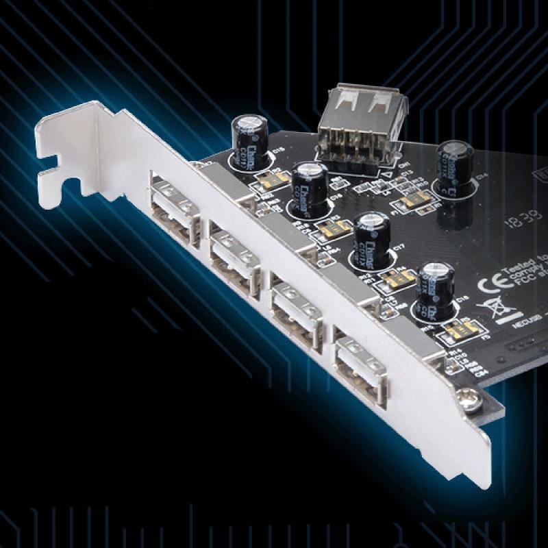 PCI to 5 Ports Usb2.0 Expansion Card Desktop Extender Nec 720101 Driver-free