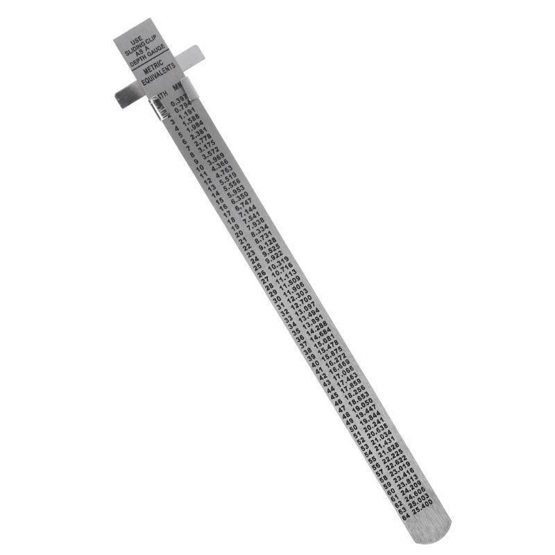 6" Stainless Steel Pocket Rule Handy Ruler with inch 1/32 mm/metric Graduations
