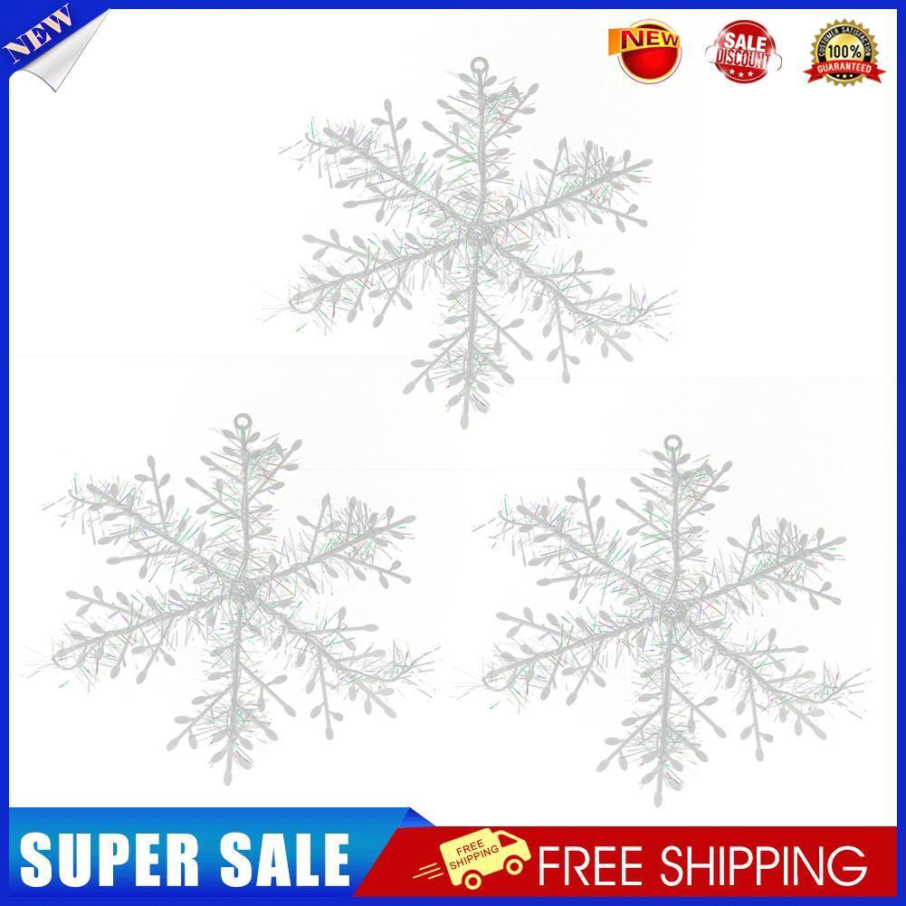 3pcs Christmas White Snowflake Windows Party Xmas Trees Hanging Decor (22cm