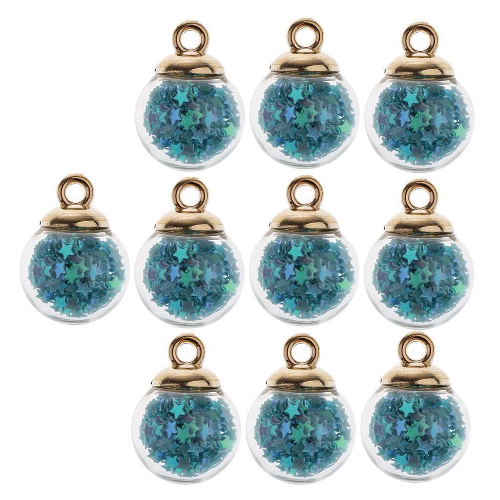30 Pieces 16mm Mixed Tiny Star Glass Ball Charms Pendant Earring Jewelry DIY