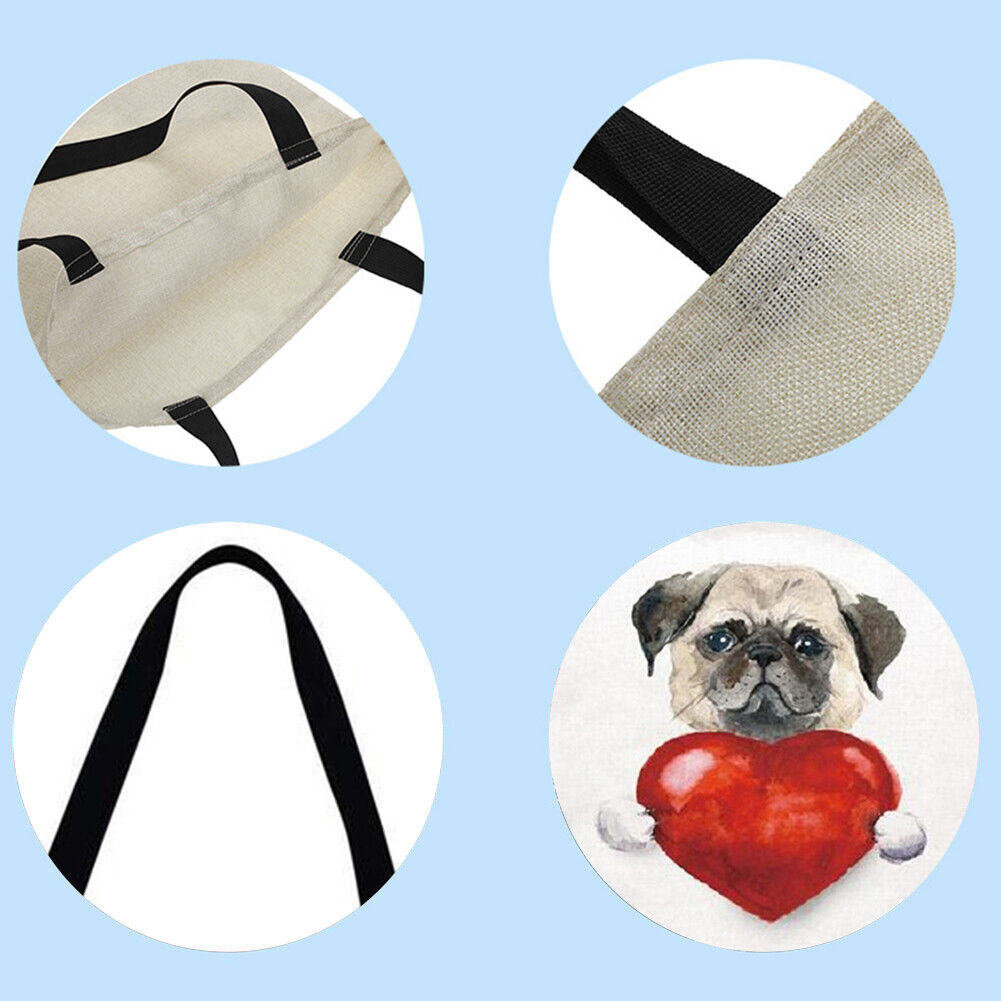 Dog love Printed Shoulder Shopping Bag Casual Large Tote Handbag (40*40cm)