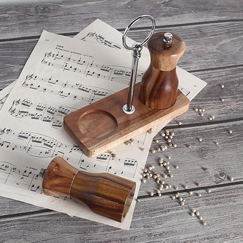 Pepper Shaker Stand Organizer Portable Salt Seasoning Bottle Jar Mill Tray Rack