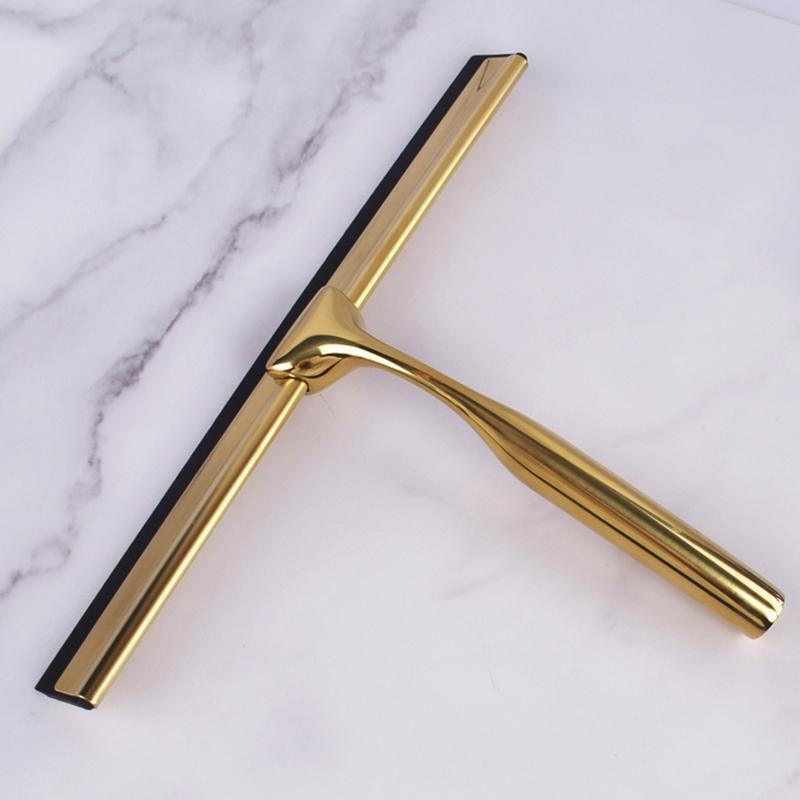 Shower Squeegee Stainless Steel Glass Window Squeegees Non-Slip Blade Handle