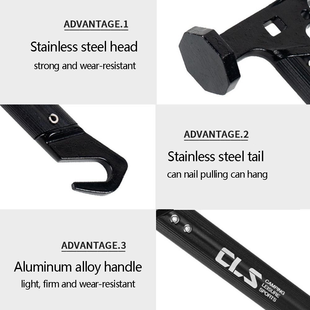 Aluminum Alloy Handle Tool Hammer Ground Nail Hammer Camping Hammer