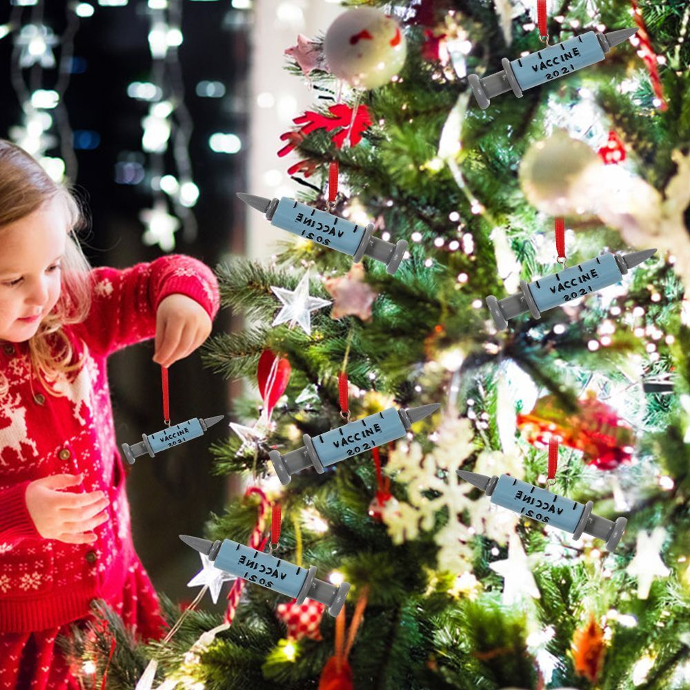 Hanging Pendants Christmas Tree Decoration Syringe Vaccine Christmas Ornament