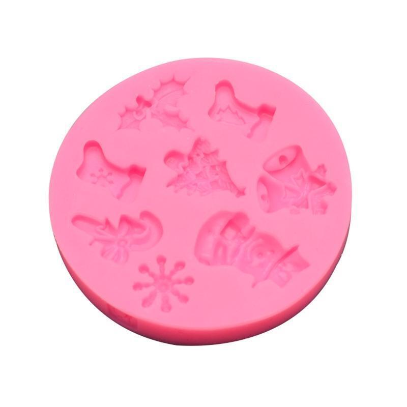 Christmas Fondant Mold Silicone Chocolate Candy Mold Cupcake Baking Tool Durbale