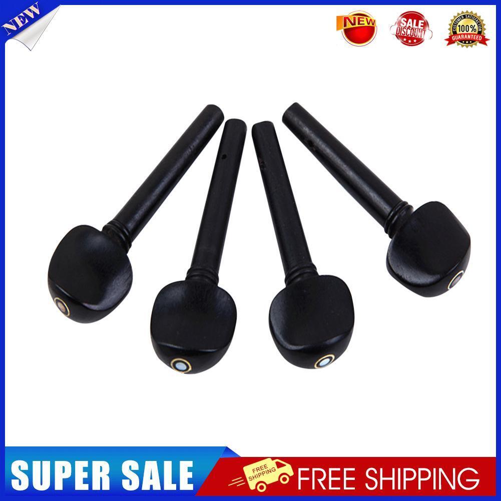 4pcs Ebony Violin Tuning Pegs Tuners with End Pin Fiddle Strings Instrument
