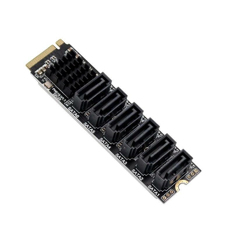 M2 PCIE 3.0 to 6-Port Sata 3.0 Expansion Card Computer Desktop Solid State Card