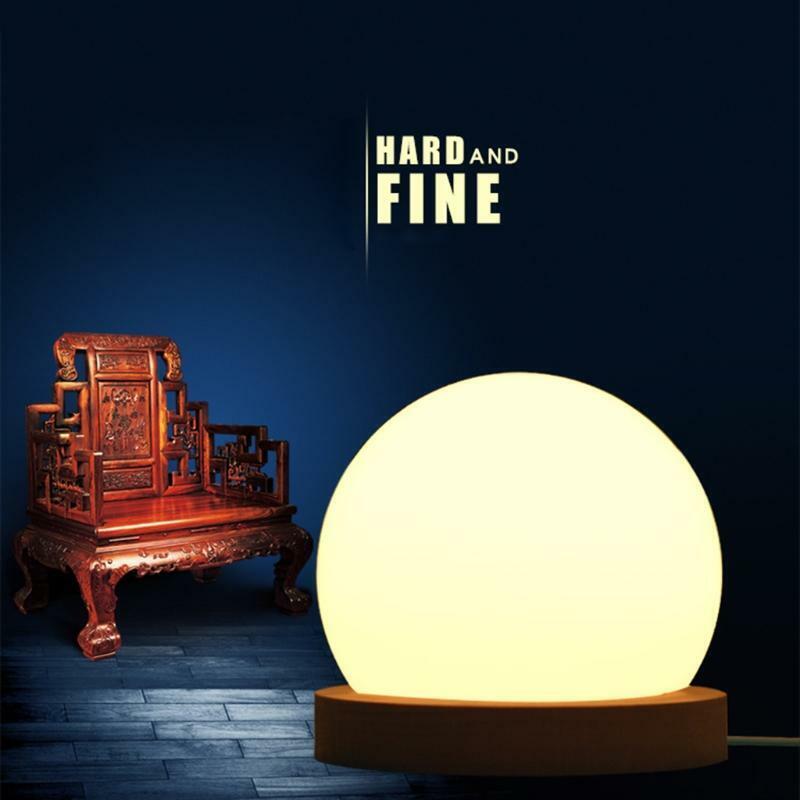 Simple Creative Warm Dimmer Night Light Desk Bedroom Decoration Ball Wooden Lamp