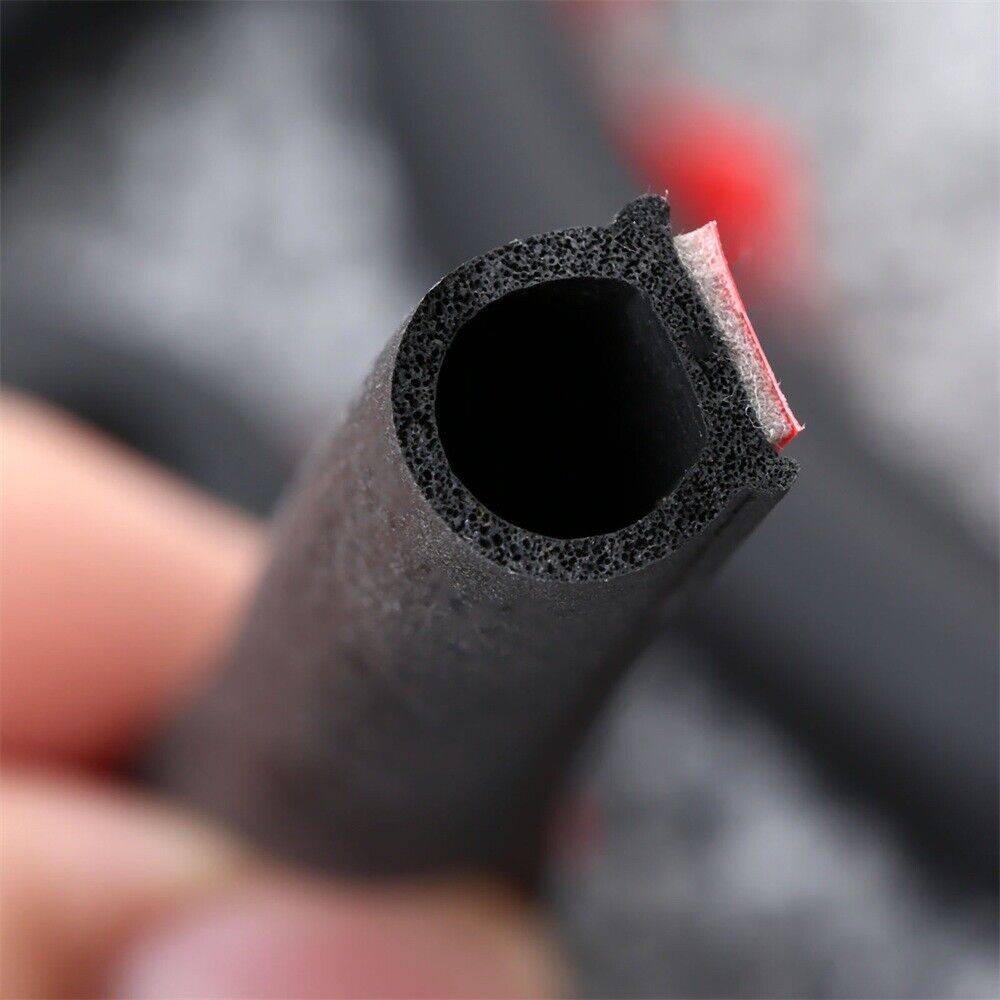 Car Door Edge Seal Weather-strip Small D-Shape Moulding Black Rubber Strip 8M
