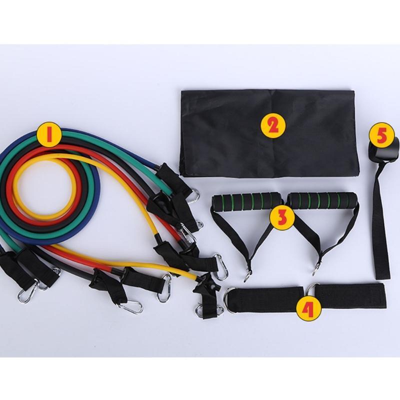 Resistance Bands Workout Exercise Yoga 11 Piece Set Fitness Tubes Men/Women