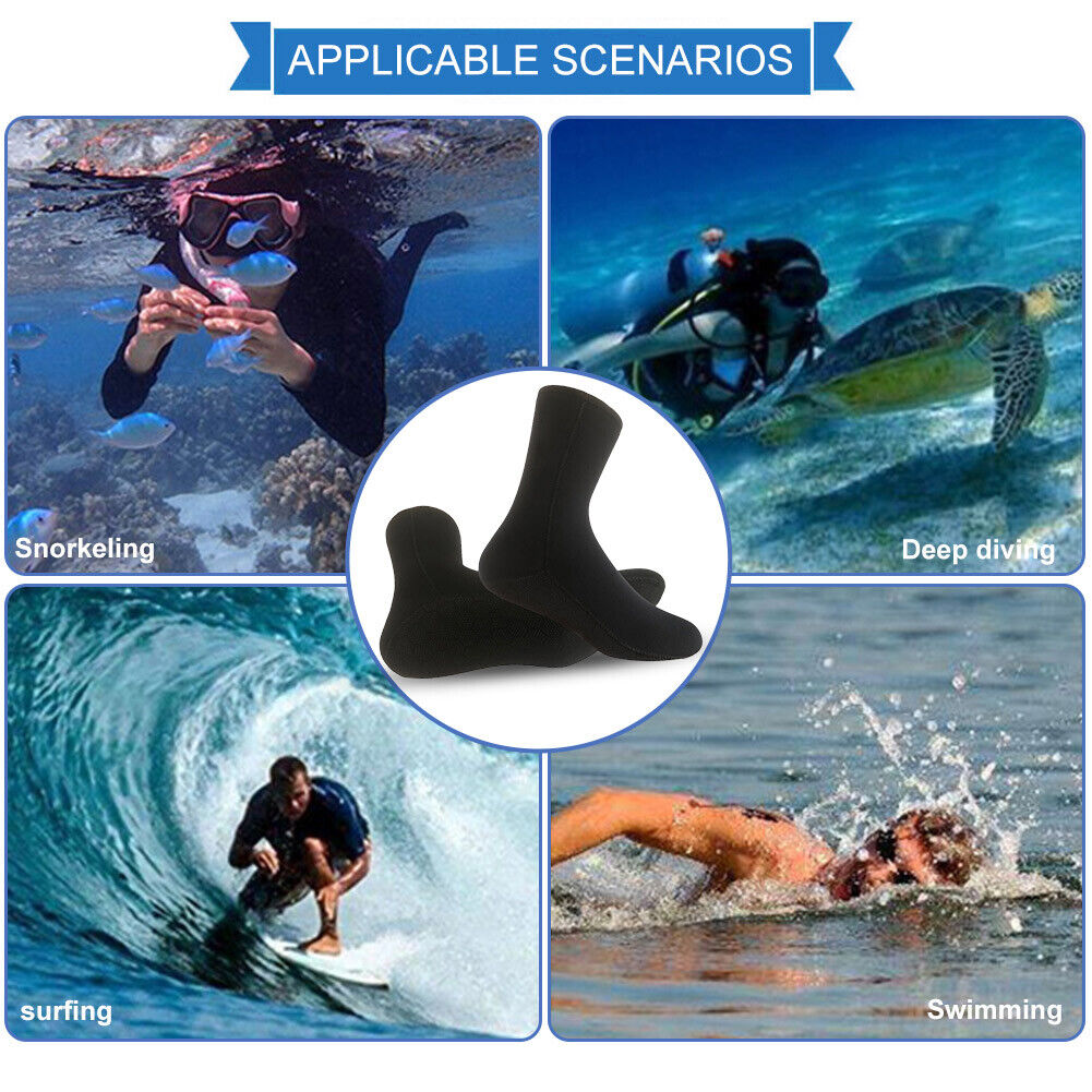 5mm Neoprene Diving Socks Women Men Non-slip Snorkeling Surfing Socks (XL)