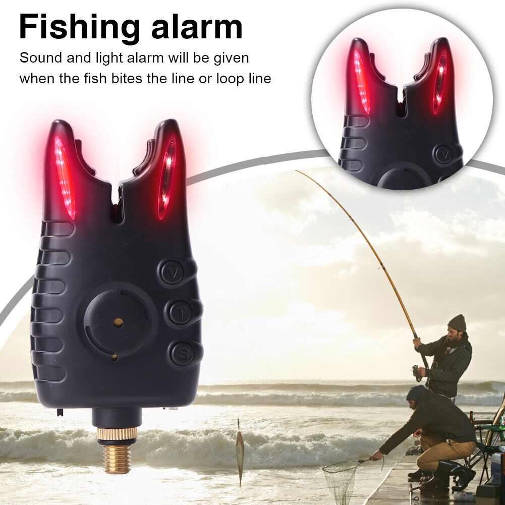 LED Fishing Bite Alarm Adjustable Tone Volume Carp Fishing Tackle (Red)