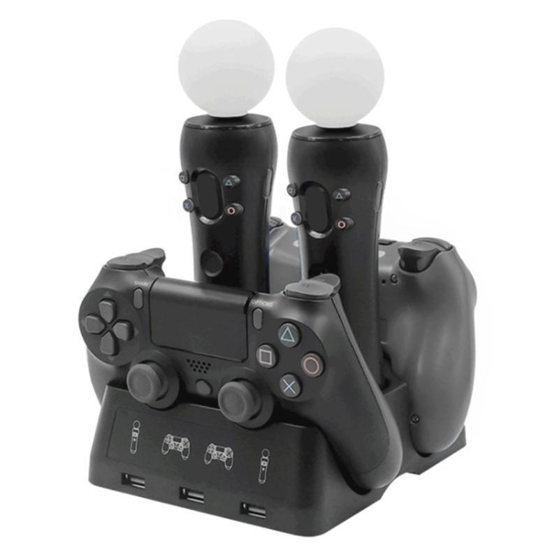 Safe Charging Stand for PS4/PS Move Controllers 4 in 1 Game Handle Charger
