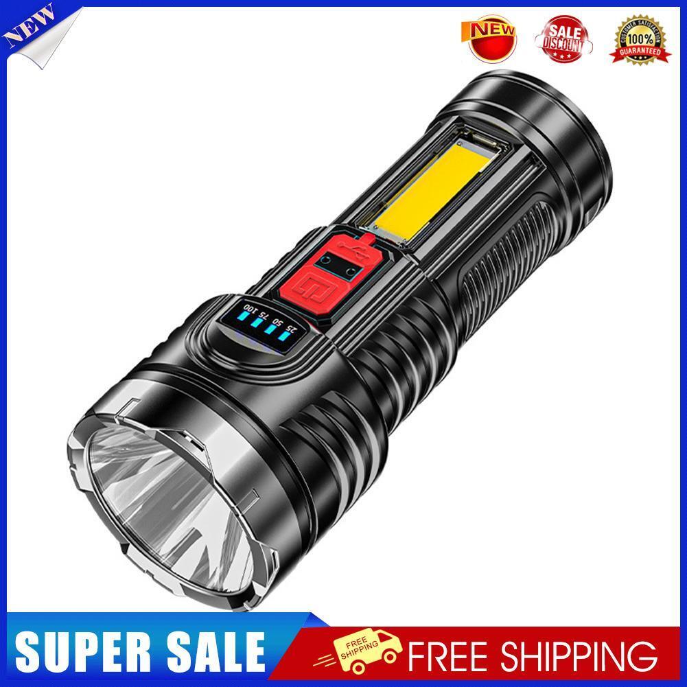 USB Rechargeable G5+COB LED Beads Flashlight Portable Torch Power Display