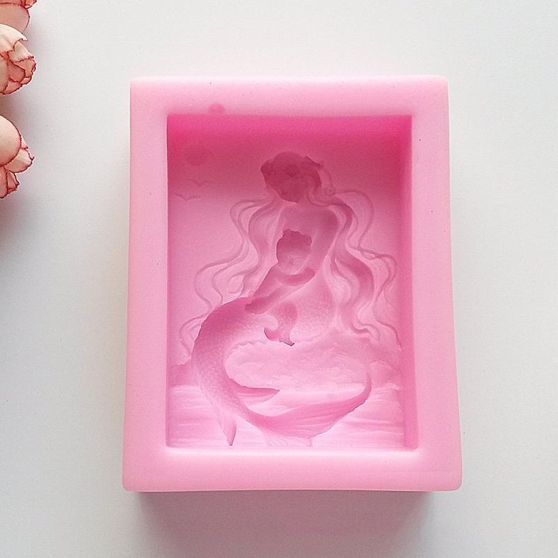 Soap Mold Mermaid Shaped Silicone Material Fondant Mould Baking Chocolate Molds
