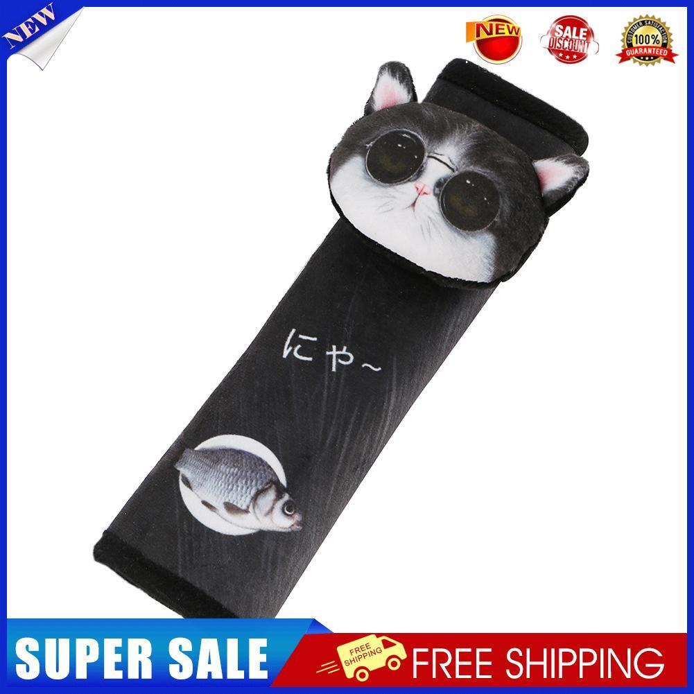 Cartoon Animal Car Seat Belt Cover Seatbelt Shoulder Pad (Cat w/ Glasses)