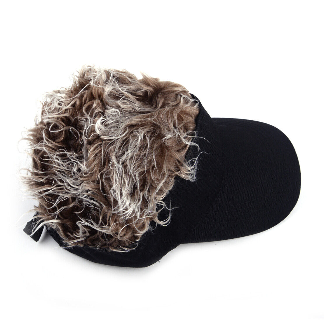 GRAY&BLACK Toupee Wig Hairpiece Baseball Hat Sun Visor Cap Adjustable Hook Li