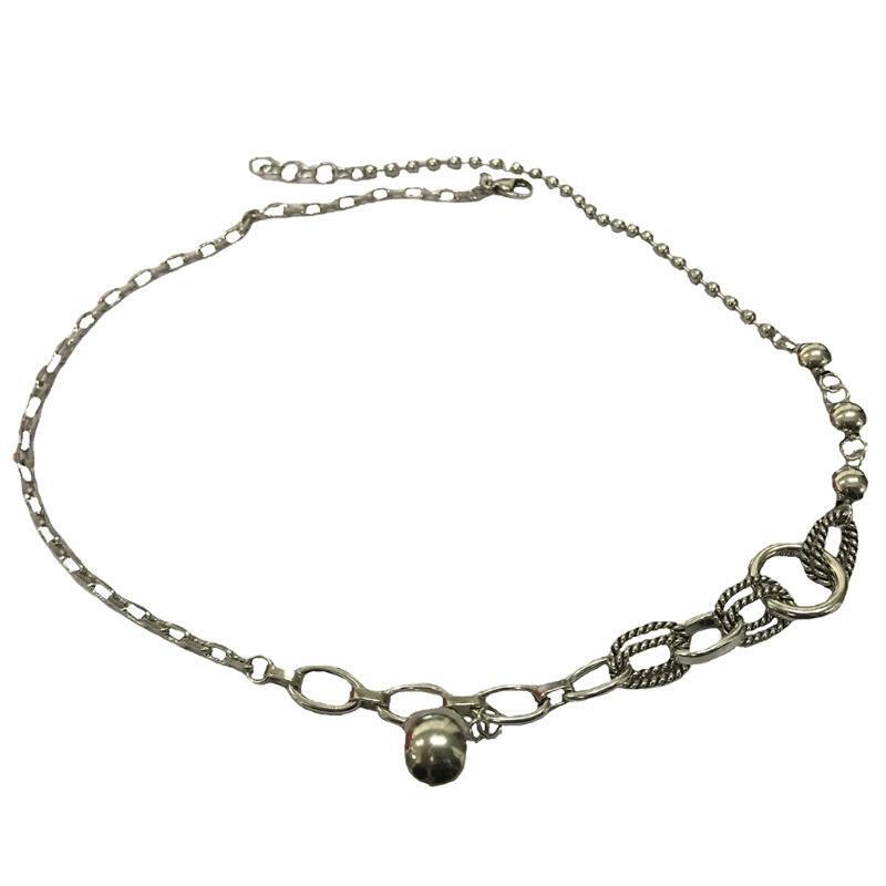 Round Bead Chain Stitching Simple Style Personality Pendant Necklace Jewelry