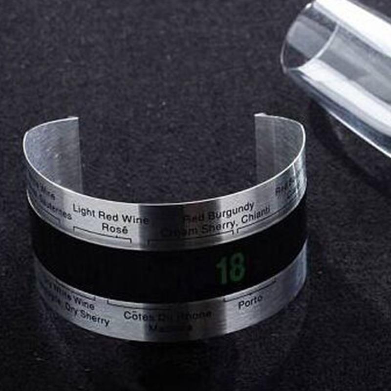 Stainless Steel Wine Thermometer Bracelet Bottle Beer Temperature Sensor Clip