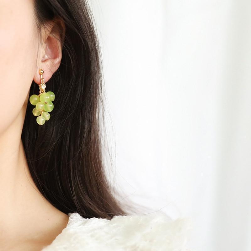 Fresh Grape Earrings Creative Lifelike Fruit Earrings for Women Girls Present