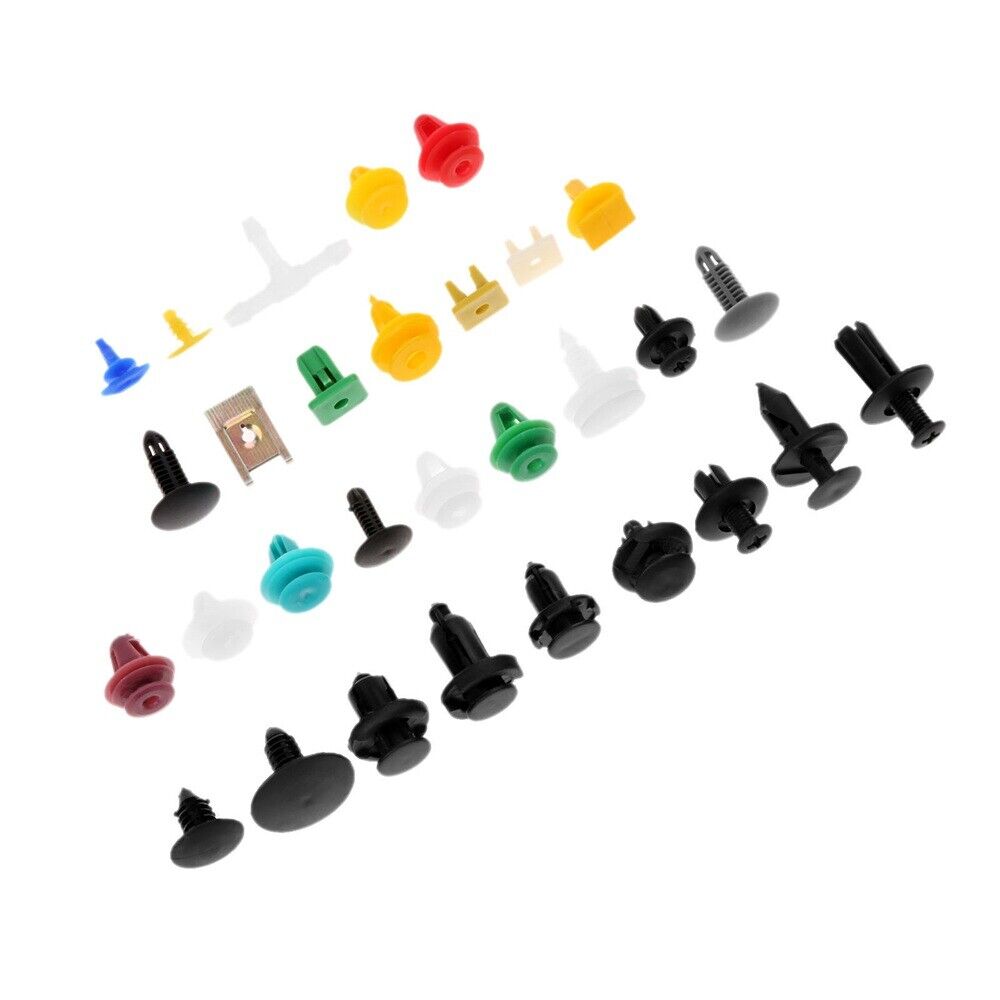 200Pcs Plastic Clip Auto Fastener Rivet Bumper Panel Fender Repair Tools Top